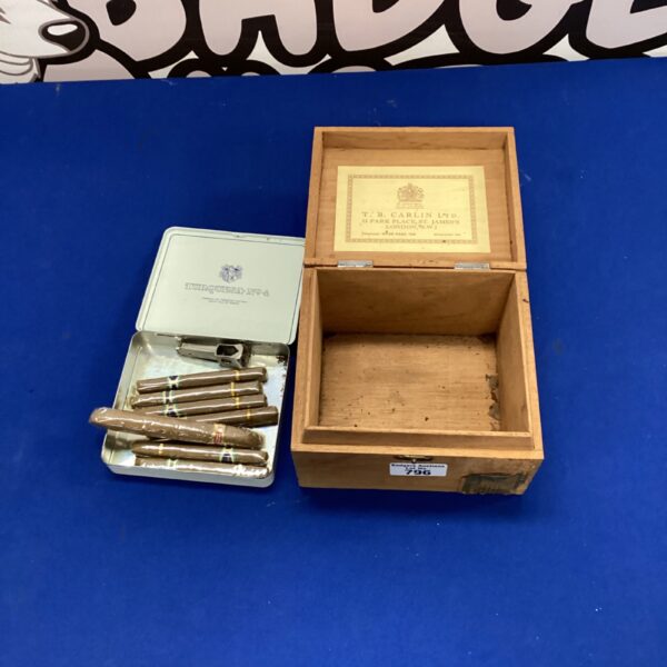 Vintage Caribe Jamaica tobacco box, Turquesa No. 4 cigars.