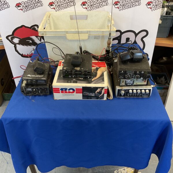 Vintage CB radio lot including an Icom IC-278H model.