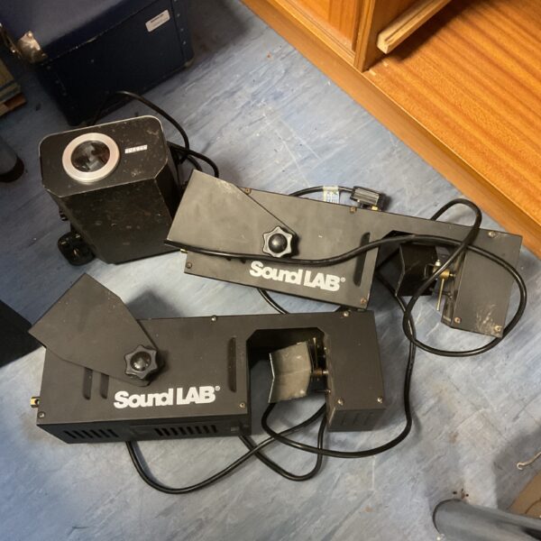 Vintage Soundlab disco light with Ultima unit, retro DJ equipment.
