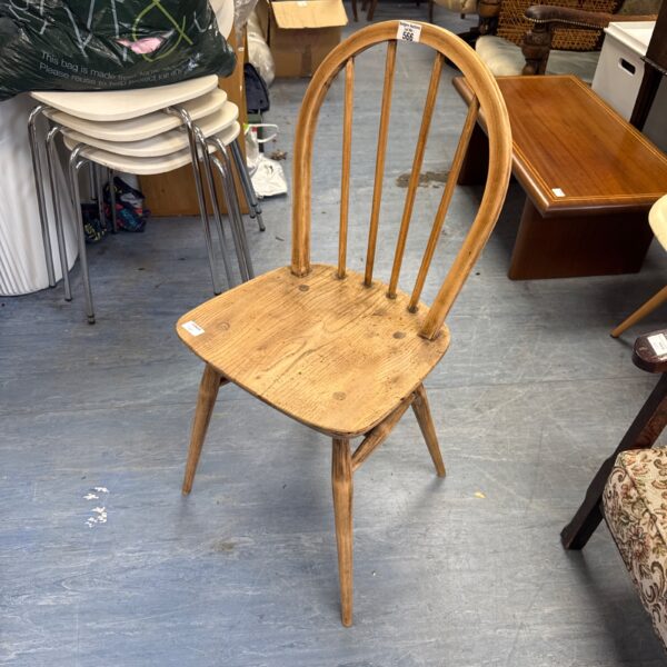 Vintage ercol chair with sanded finish and spindle back.