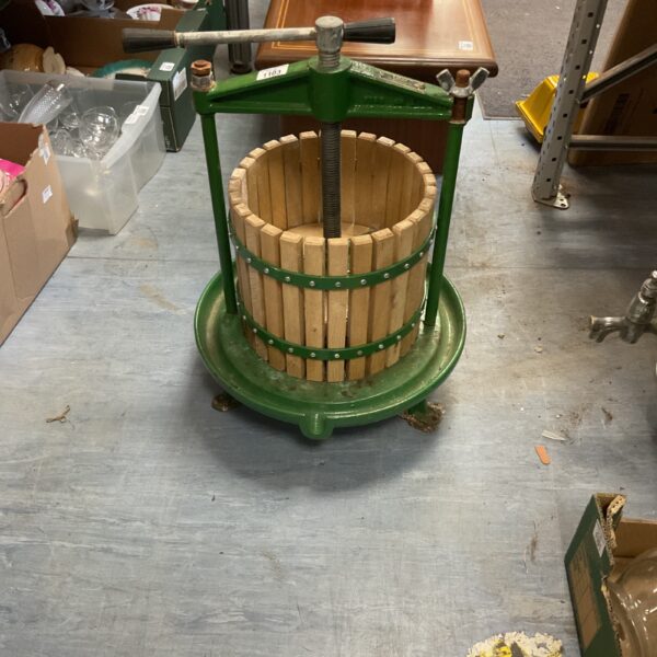Vintage Vigo Limited manual fruit press with cast iron frame.