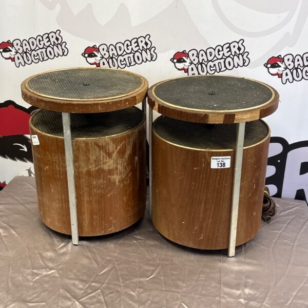 Pair of vintage Kolster KS-651 speakers with a retro design.
