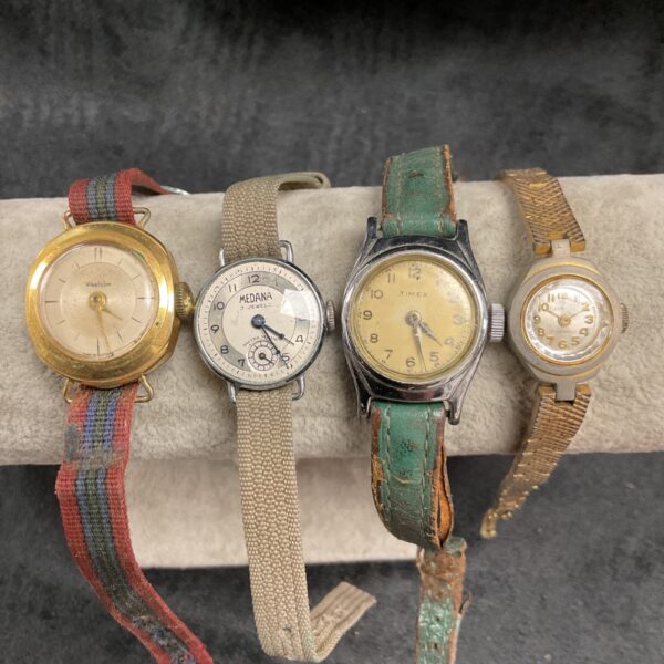 Vintage ladies wristwatches lot, antique timepieces for collectors.