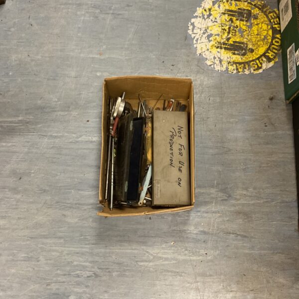 Vintage machinist tool lot with various hand tools and instruments.