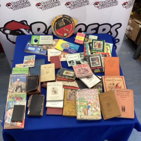 Vintage collection of colourful nursery rhyme books and storybooks.