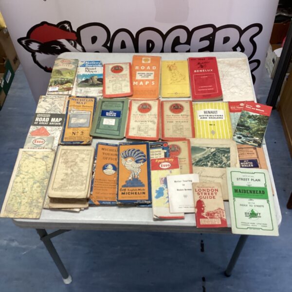 Collection of vintage road maps of Great Britain and the UK.