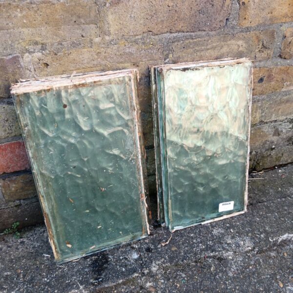 Lot of fourteen vintage wave glass panels with textured surface.