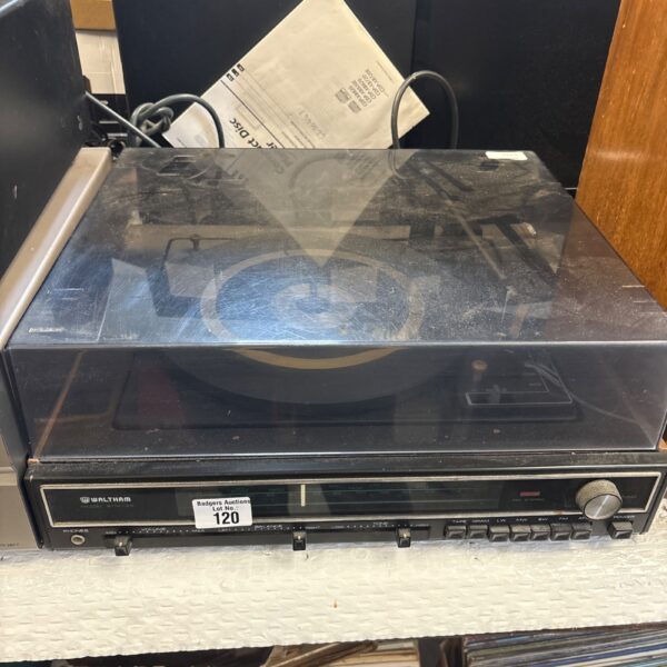 Vintage Waltham STM-25 record player deck for vinyl enthusiasts.