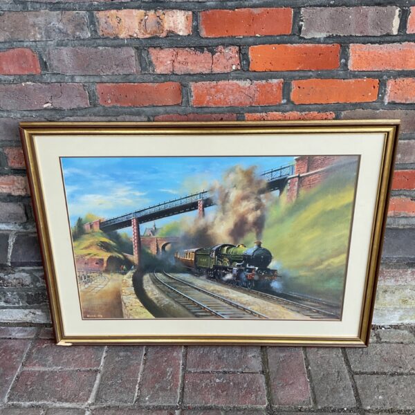 Vintage 1978 GWR steam train print by Weston, titled "Castle on the Coast".
