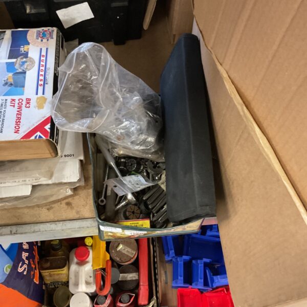 Assorted workshop tools in a mixed lot, including wrenches and screwdrivers.