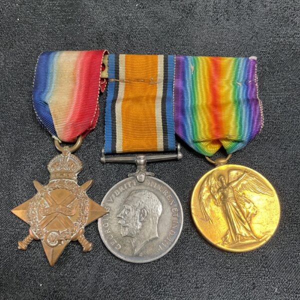 WW1 British War Medal trio awarded to Pte Flitcroft of the Lancashire Regiment.