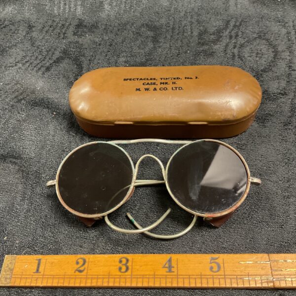 Vintage WW2 high altitude spectacles by M.W.&CoLtd, No3 model.