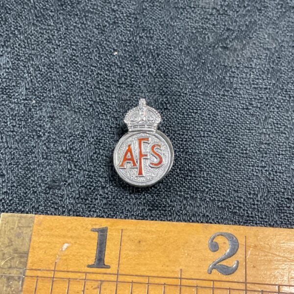 Silver WWII AFS buttonhole badge for civil defence collectors.