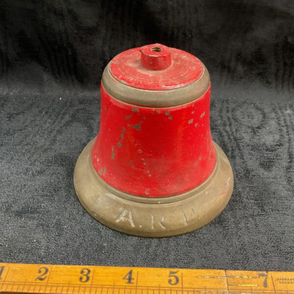 Vintage WWII ARP brass handbell for civil defence warnings.