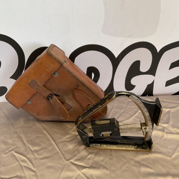 WWII E R Watts & Son 1941 artillery clinometer in leather case.