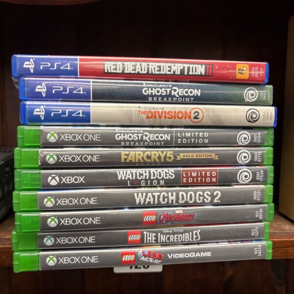 Bundle of Xbox One and PS4 video games for console gaming.