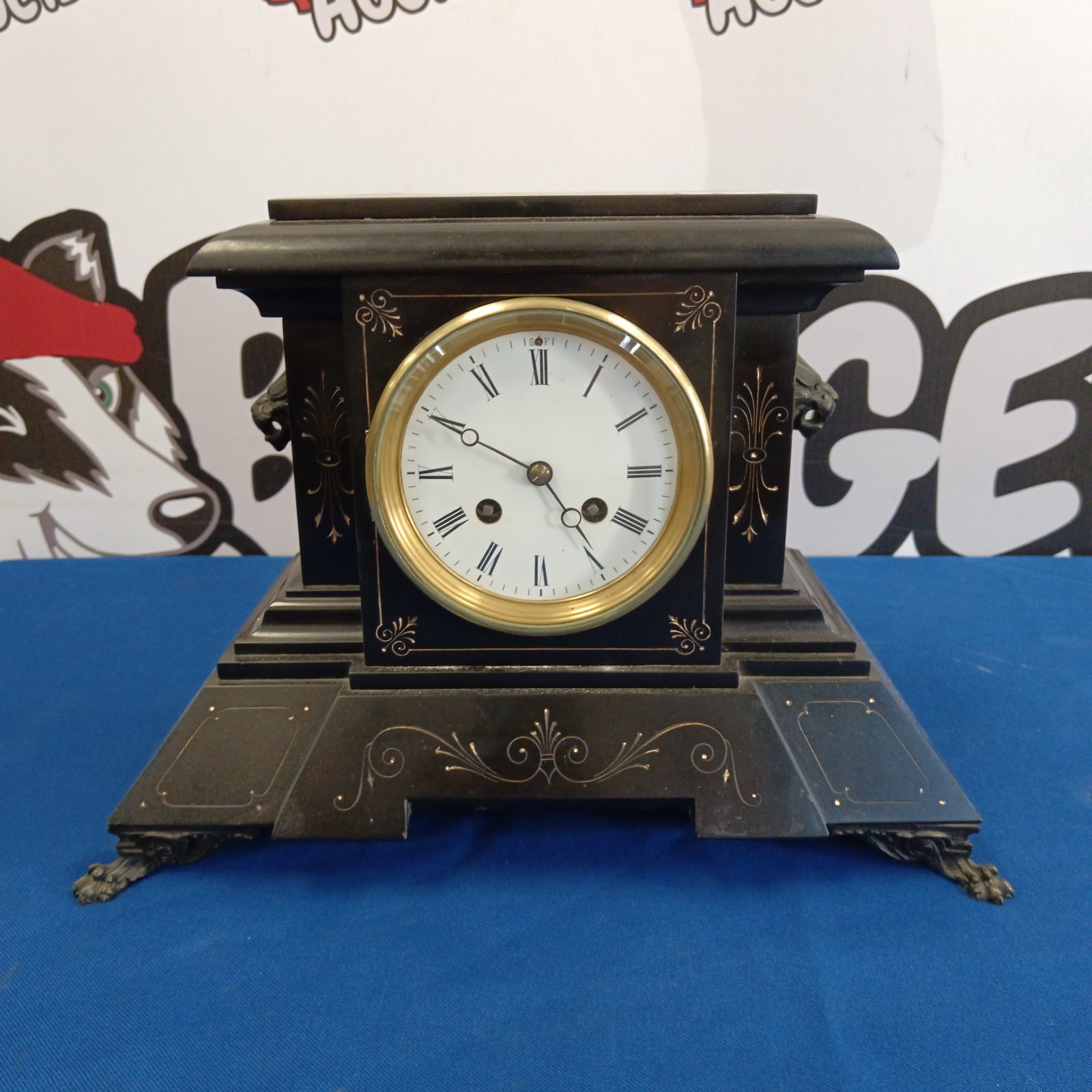 Antique Japy Freres Gold Medal 1855 Paris Mantle Clock working with Key