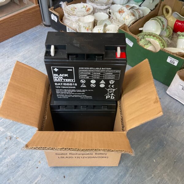 Unused AGM 12V mobility scooter batteries in a lot of two.