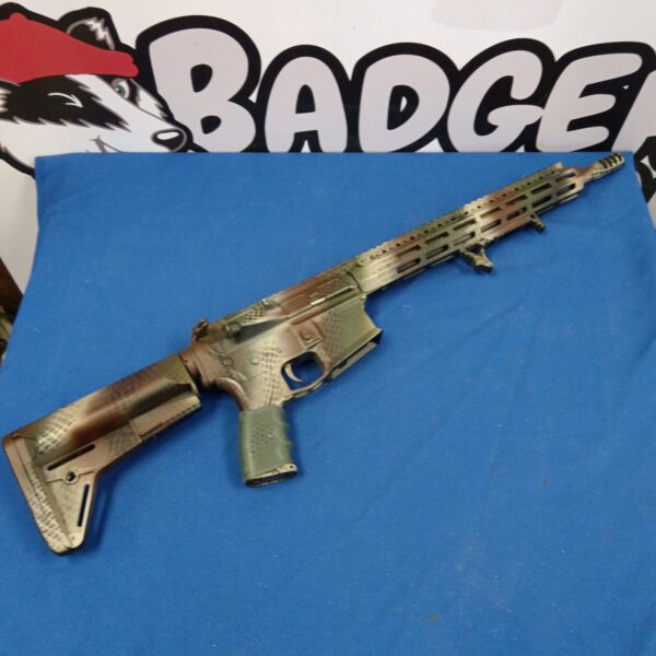 Tartan camouflage airsoft rifle for skirmishes and display.