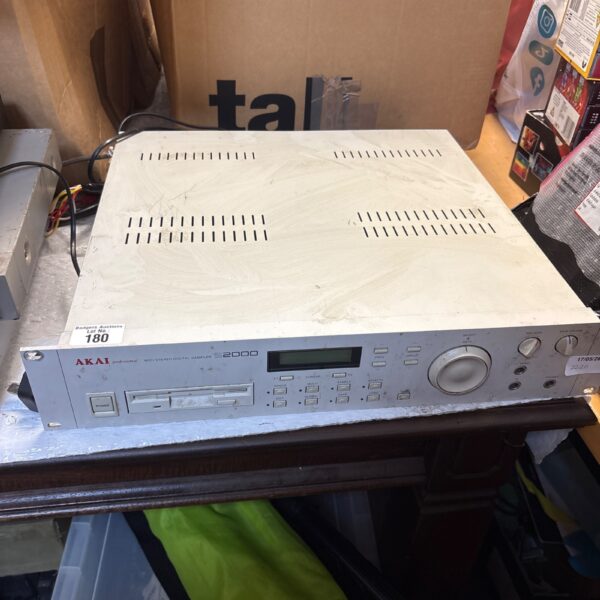 Front view of an Akai S2000 MIDI stereo digital sampler.