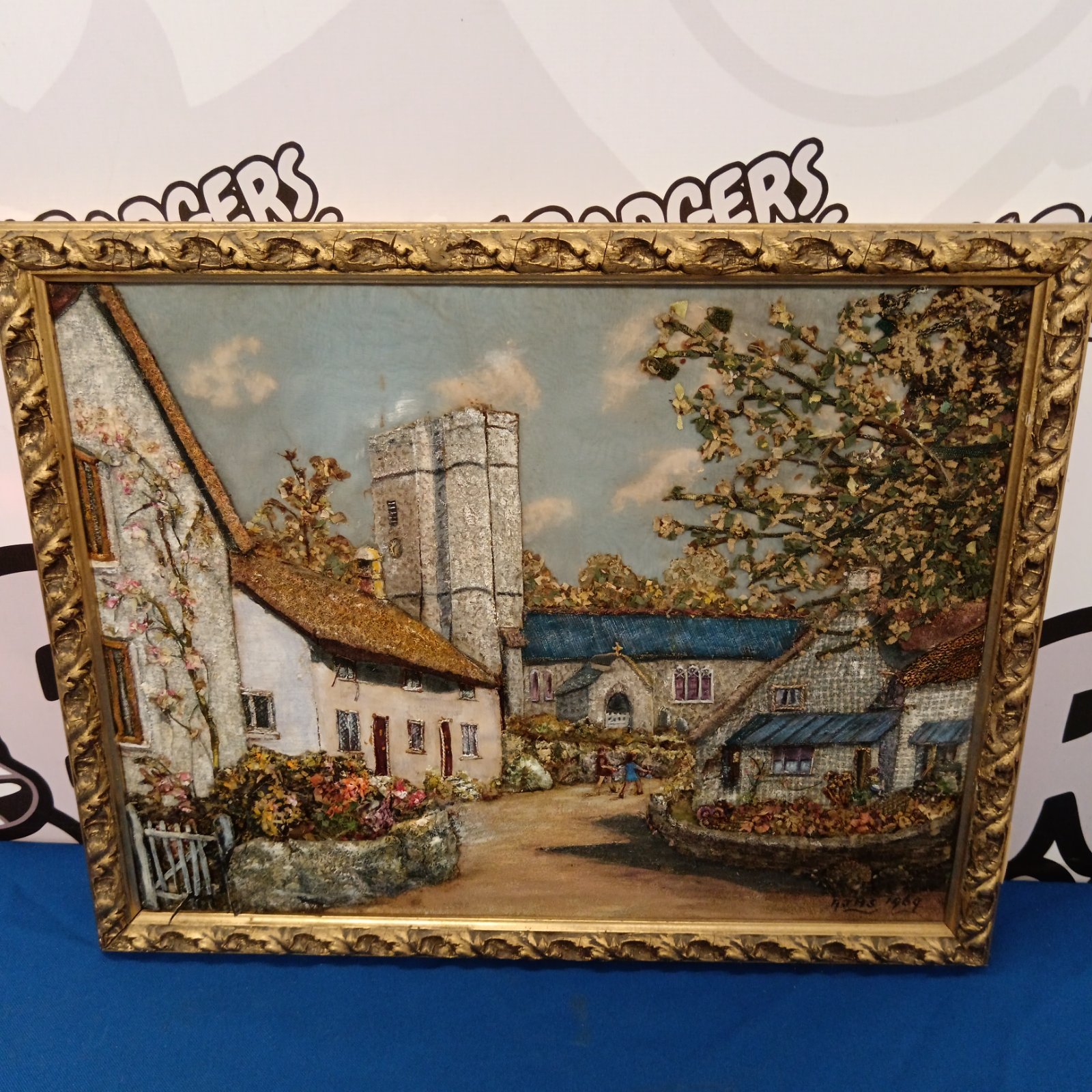 Vintage fabric decoupage artwork of St Peters Church by Amy Skingsley.
