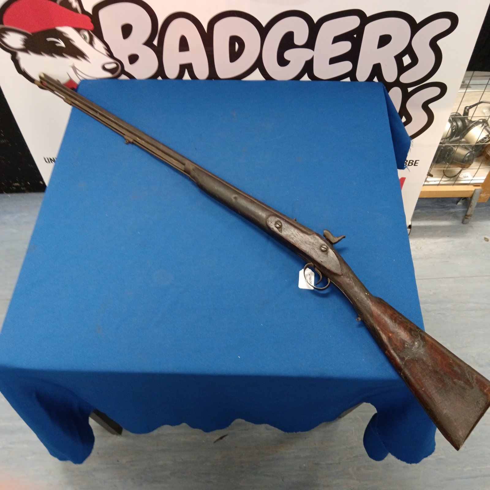 Antique 1873 Indian or Russian musket with wooden stock.