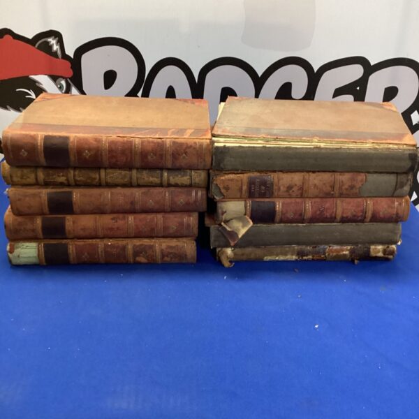 Antique lot of eight leather bound history of England books.