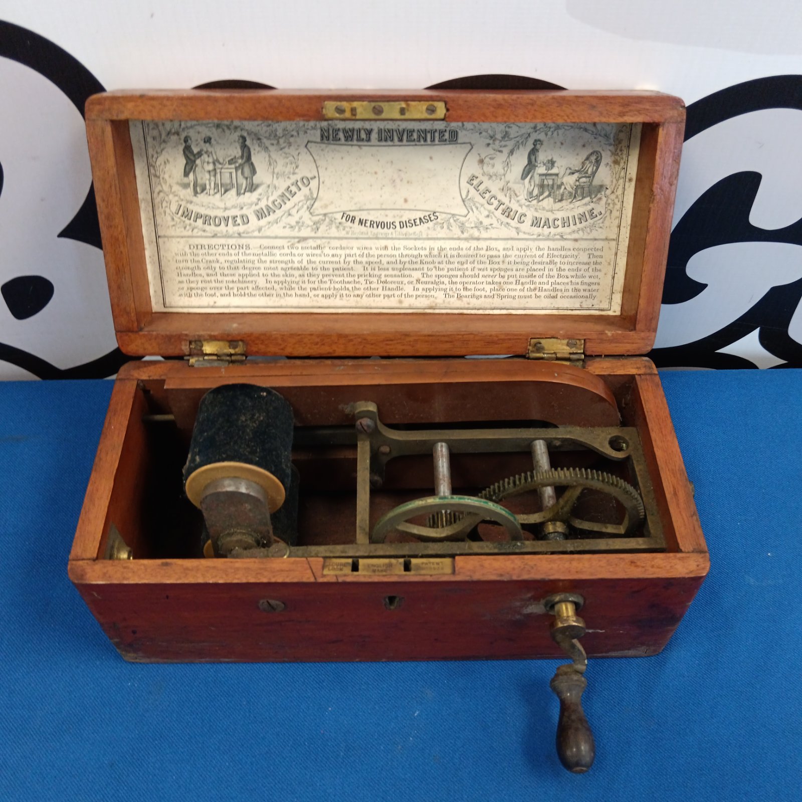 Antique magneto electric machine for nervous diseases, Victorian medical device.