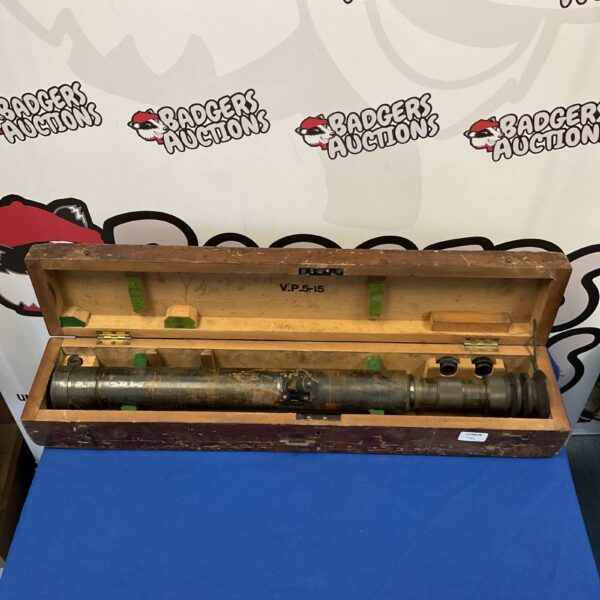 Antique W Ottway & Co telescope in wooden case, dated 1906.
