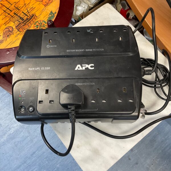 APC ES 550 backup power supply with multiple outlets.