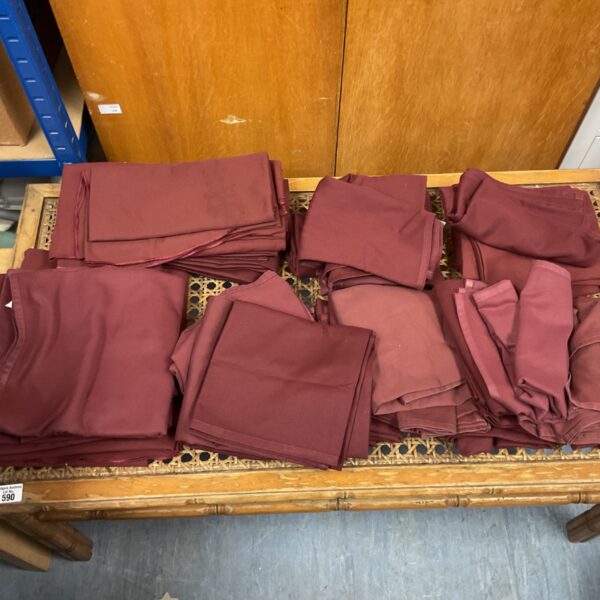Maroon Apollo Alpha napkins and tablecloths in a job lot.