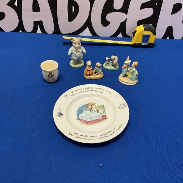Vintage Wedgewood plate featuring Beatrix Potter illustrations.
