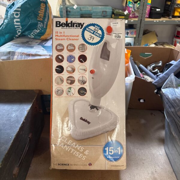 Used Beldray 15 in 1 multifunctional cleaner for home cleaning.