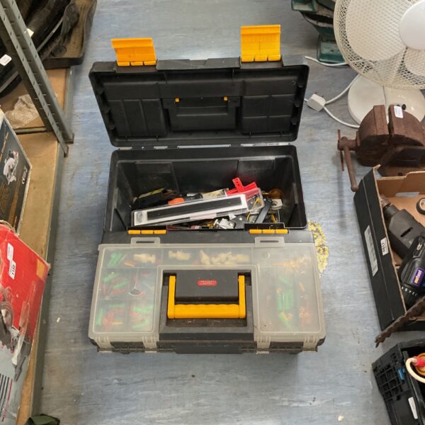 Open Big Jim toolbox displaying interior storage space.