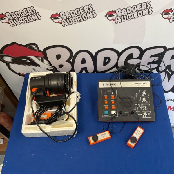 Vintage Binatone TV Master MK.IV with UnoMat video light.