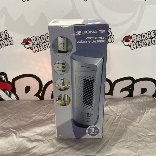 Bionaire desk tower fan model BTF0201, side view.