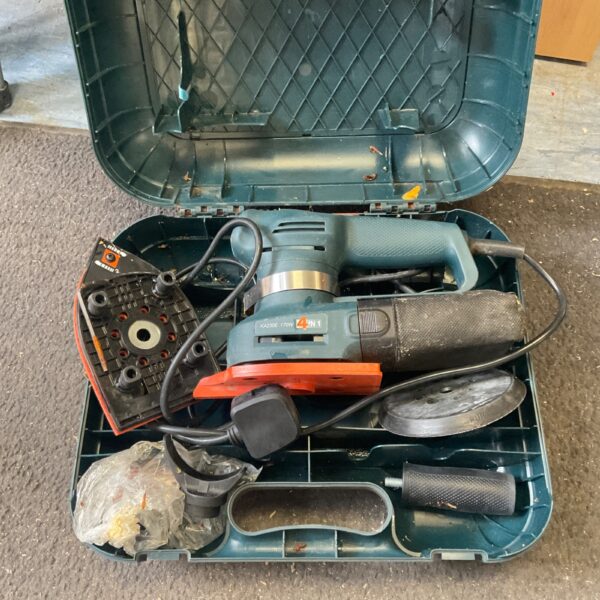Black and Decker KA230E electric sander in open carrying case.