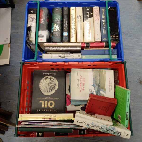 Vintage book lot featuring Dickens and assorted novels.