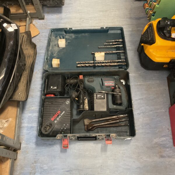 Bosch GBH 24 VRE cordless hammer drill set in carrying case.
