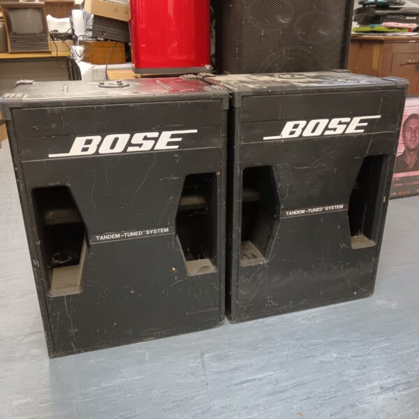 Vintage Bose 302 speakers, a pair of tandem tuned bass system units.