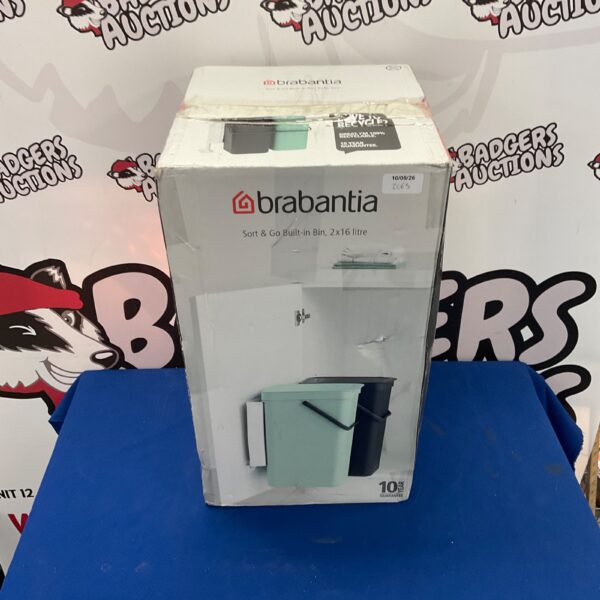 Brabantia Sort and Go built-in kitchen bin with two compartments.