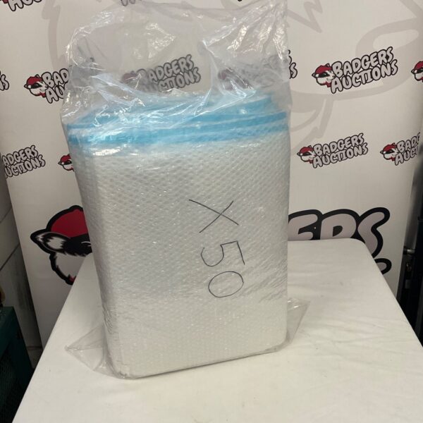Lot of approximately 50 bubble wrap bags for protective packaging.