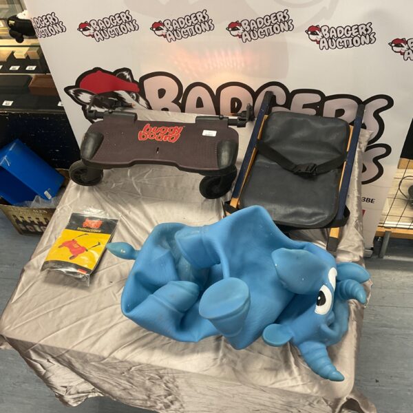 Lascal buggy board, Handy Sit and inflatable ride-on toy bundle.