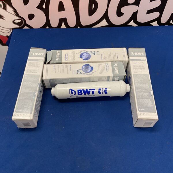 BWT water filter cartridge for inline water purification systems.