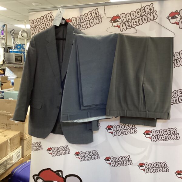 Gray Centaur Trevira jacket and trousers, size M, vintage menswear.