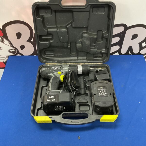 Challenge Xtreme 18V cordless hammer drill in open carry case.
