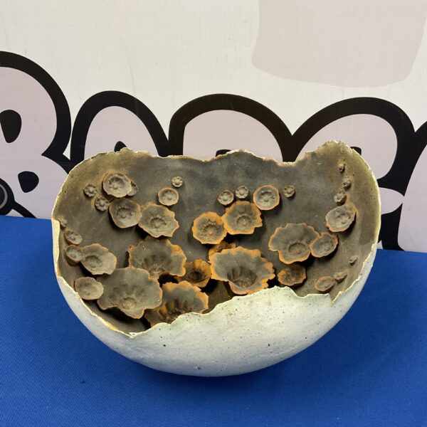 Vintage Chessell art pottery bowl with lily pad design.