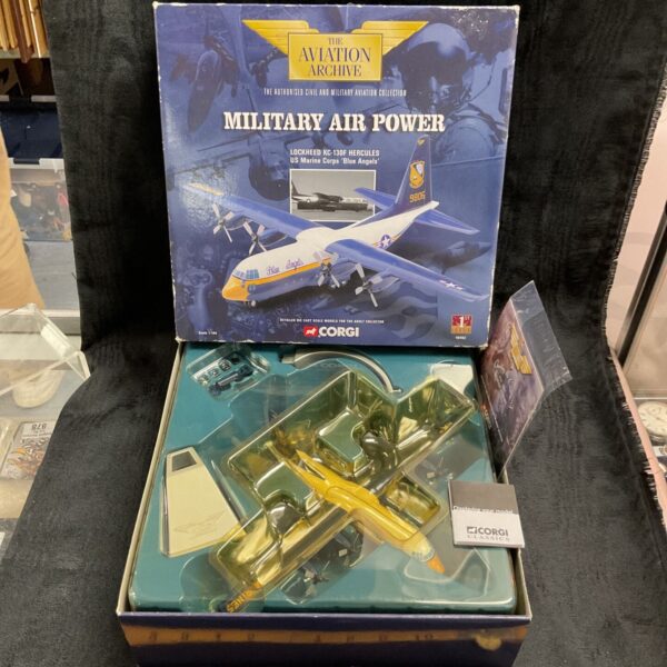 Corgi Blue Angels KC-130F Hercules diecast model in original box.