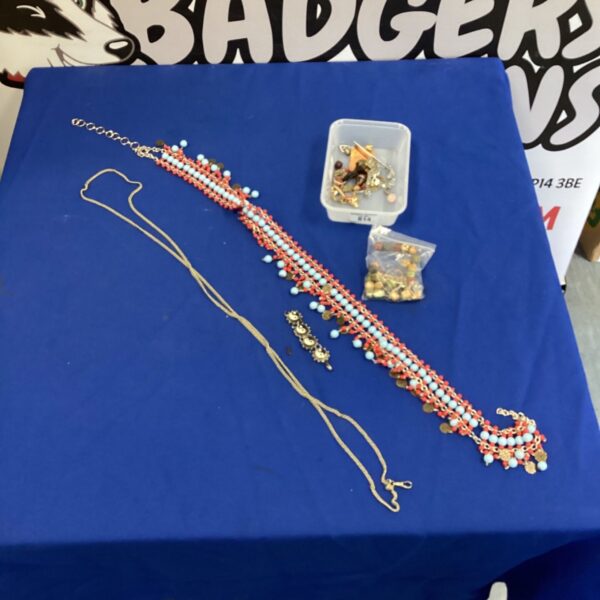 Mixed lot of vintage costume necklaces with colourful beads.
