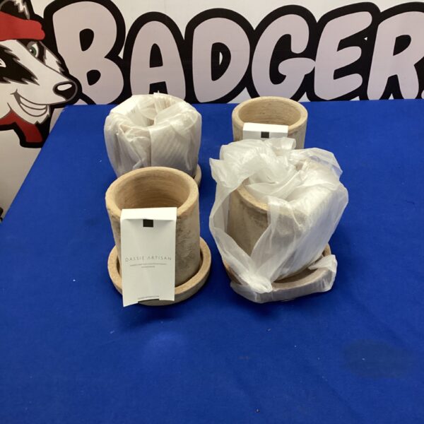 Set of four new Dassie Artisan ceramic plant pots with bases.